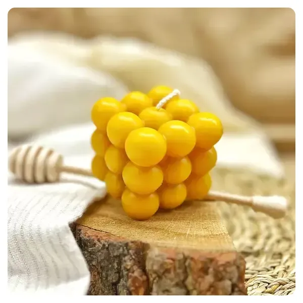 bougie en cire d'abeille bulles