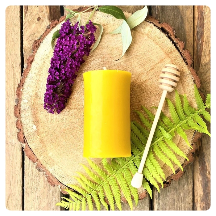 bougie décorative en cire d'abeille cylindre 317g