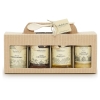 gift set in a cardboard box with a window 4 x small jar