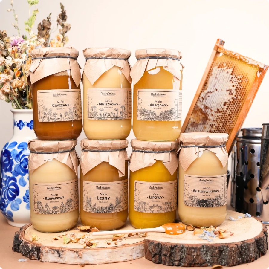 set of 7 large honeys treasures of roztocze