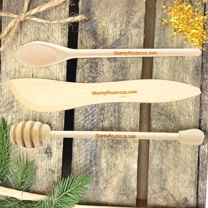 set de couverts à miel cuillères en bois skarby roztocza