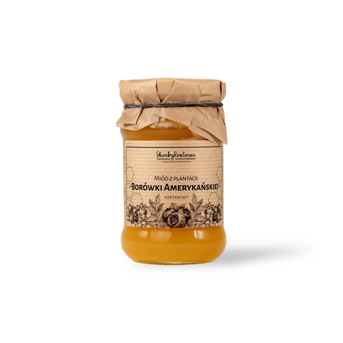 miel de bleuet 370g récolte mai skarby roztocza fond blanc