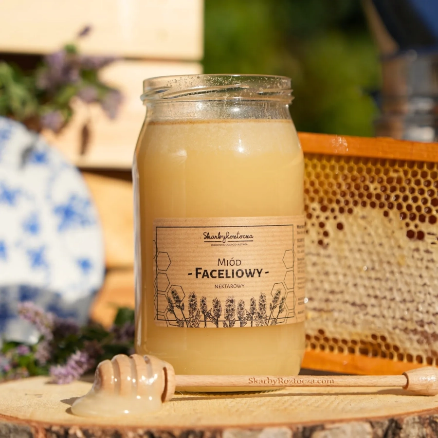 skarby roztocza miel de phacelie 650g face produit carre