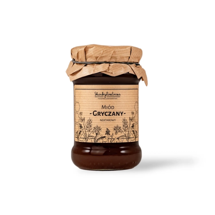 miel de sarrasin 370g skarby roztocza petit pot fond blanc