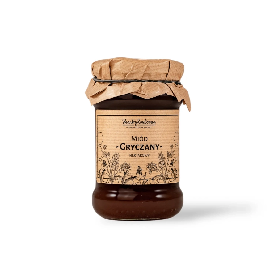 miel de sarrasin 370g skarby roztocza petit pot fond blanc