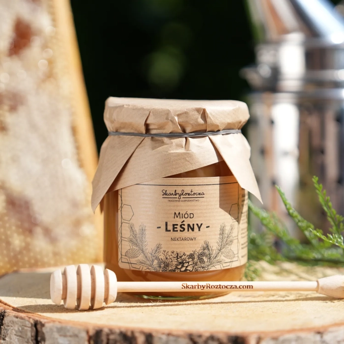 miel de foret 650g skarby roztocza produit carre face texture