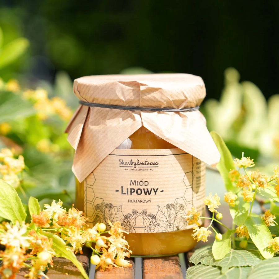 miel de tilleul 650g skarby roztocza produit carré face