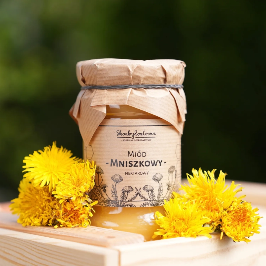 miel de pissenlit 370g skarby roztocza produit face carré