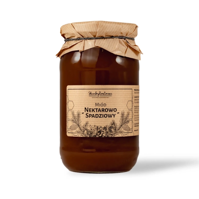 miel de nectar et de miellat 1000g skarby roztocza fond blanc