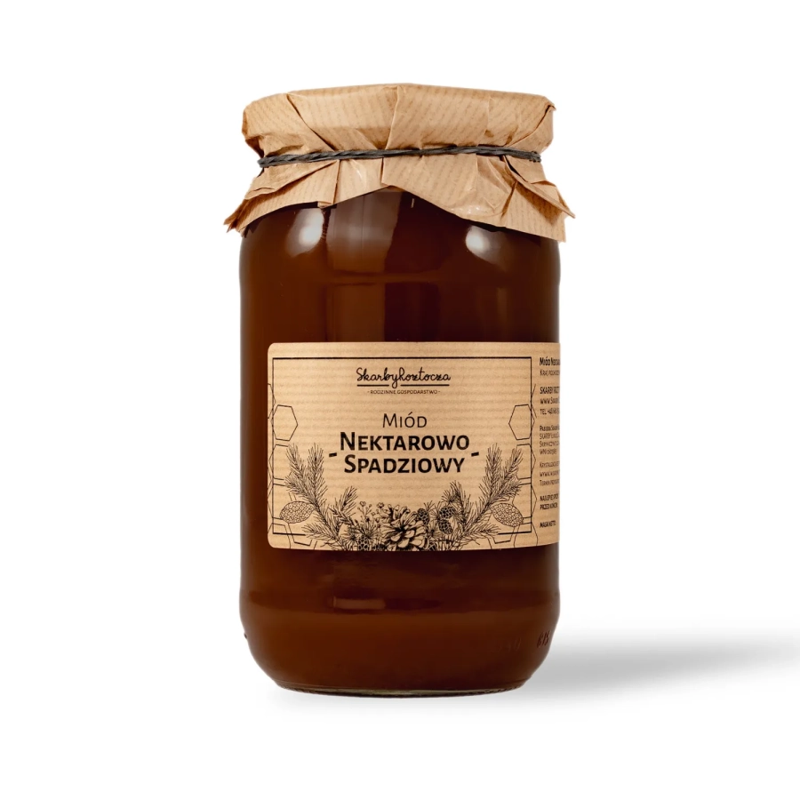 miel de nectar et de miellat 1000g skarby roztocza fond blanc