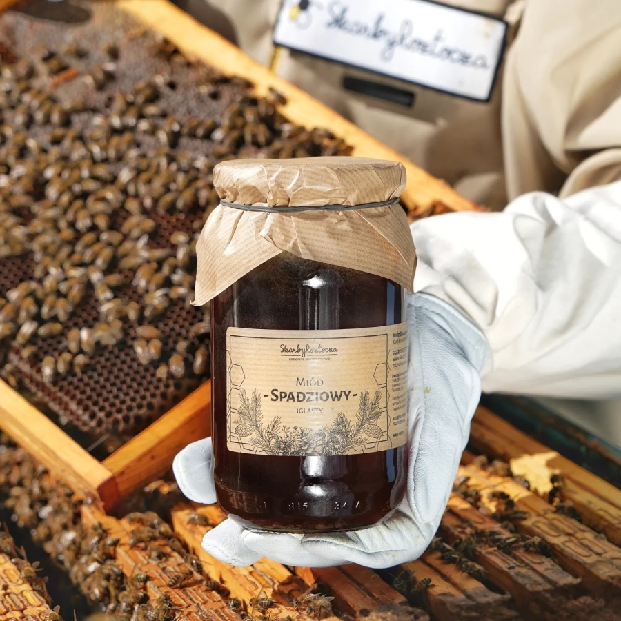 miel de miellat coniferes 1000g skarby roztocza produit rayon abeilles