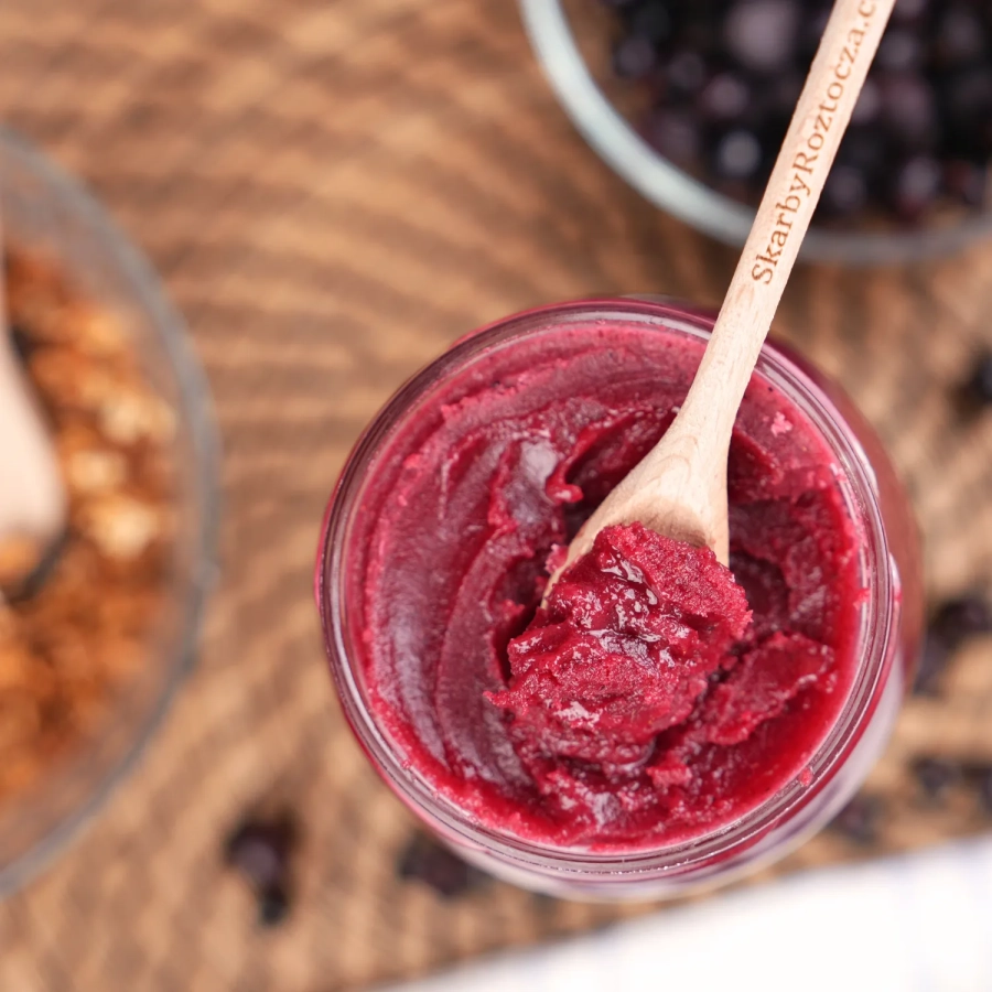 miel au cassis grand pot skarby roztocza texture cuillere2