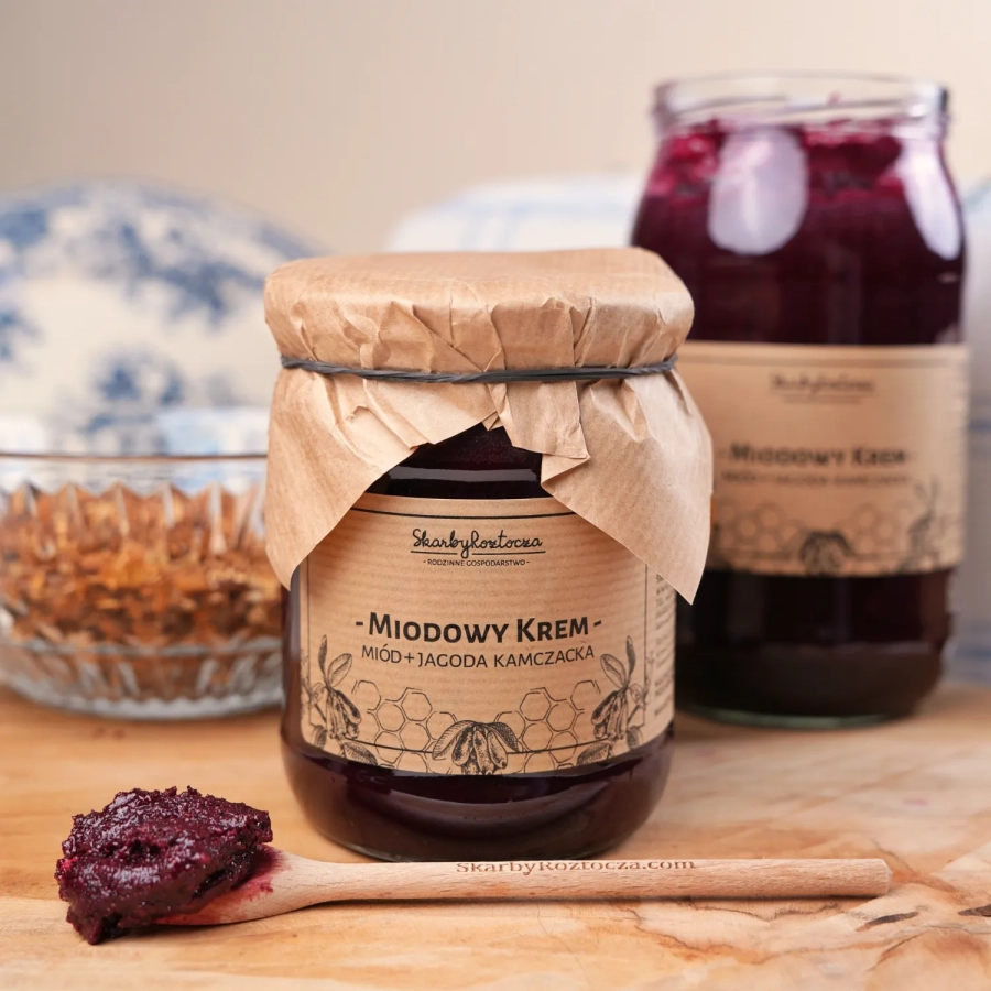 miel a la camerise pot moyen skarby roztocza cuillere produit front carre