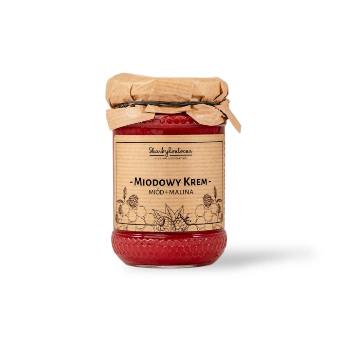miel à la framboise petit pot fond blanc