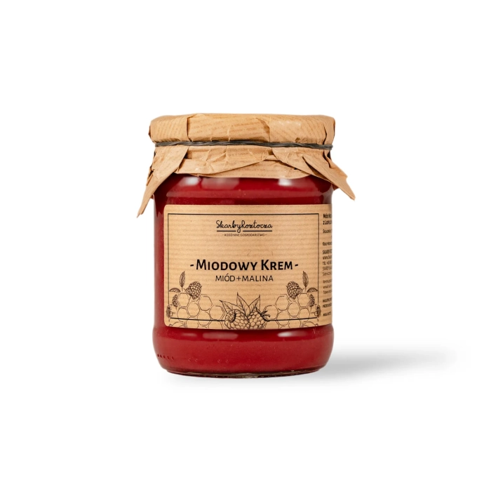 miel à la framboise pot moyen fond blanc