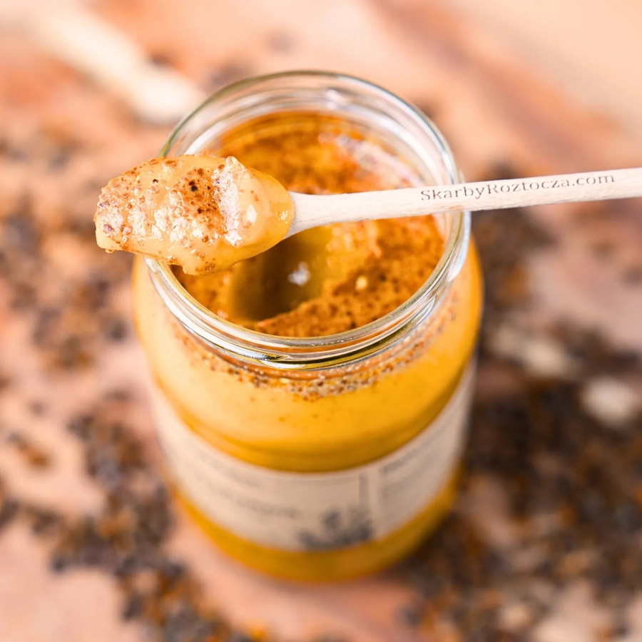 miel avec pain d'abeille grand pot skarby roztocza consistance cuillere