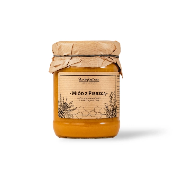 miel au pain d'abeille pot moyen fond blanc