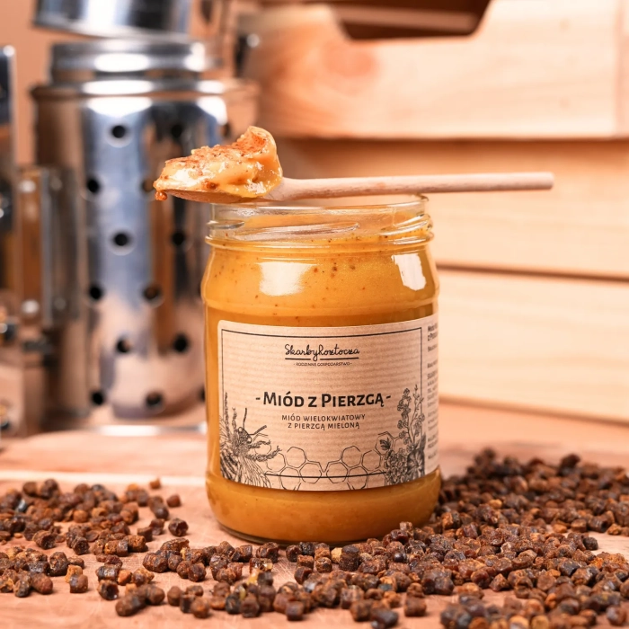 miel au pain d'abeille pot moyen skarby roztocza produit face