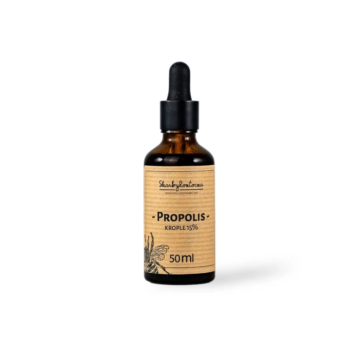 propolis gouttes de propolis avec compte-gouttes dans un flacon fond blanc