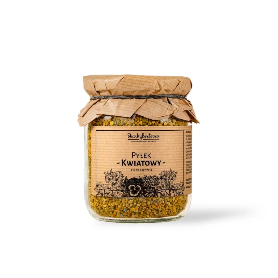 pollen de fleurs 250g skarby roztocza fond blanc