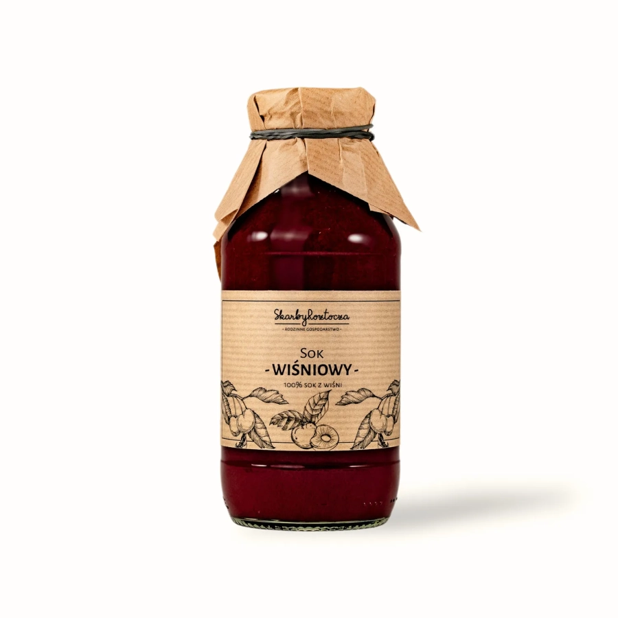 jus de cerise trésors de roztocze fond blanc