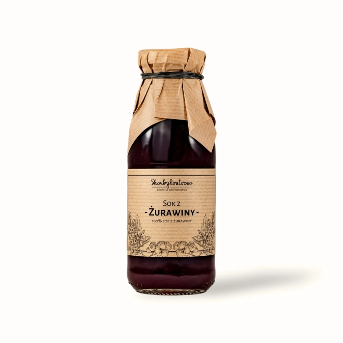 cranberry juice treasures of roztocze white background