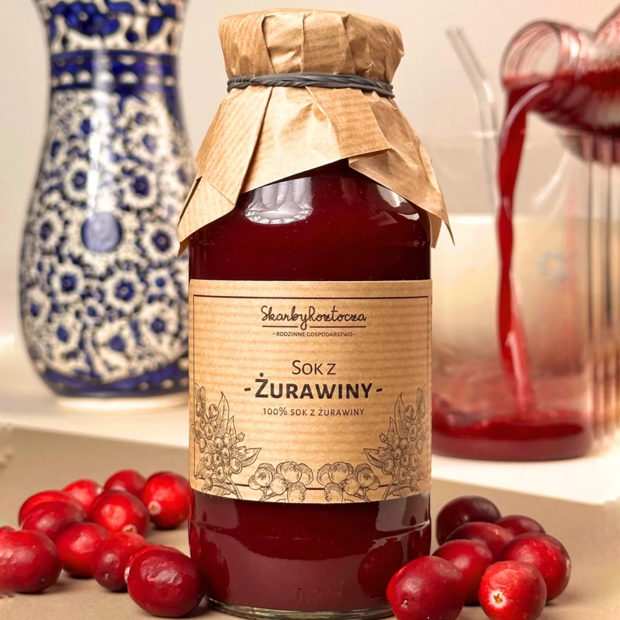 jus de canneberge trésors de roztocze fruit canneberge face produit carré