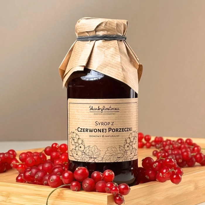 sirop de groseille rouge trésors de roztocze face produit carré