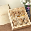 coffret cadeau boîte en bois 6 miels skarby roztocza produit carré traditionnel