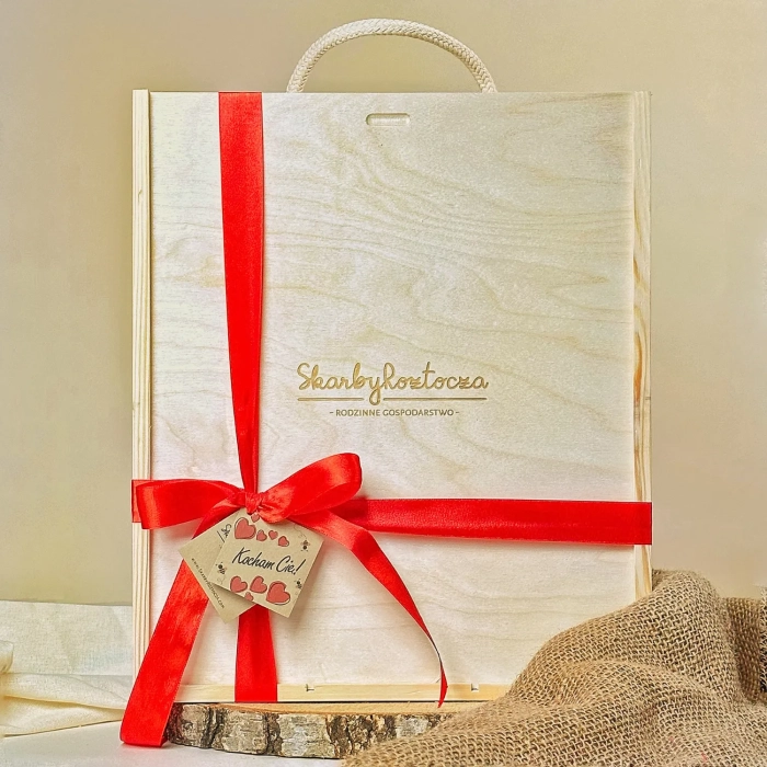 christmas gift set wooden box honey skarby roztocza product square traditional