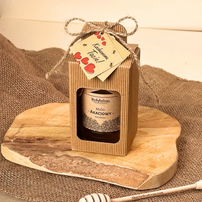 traditional gift set window box honey spoon treasures of roztocze product square wishes gift twine