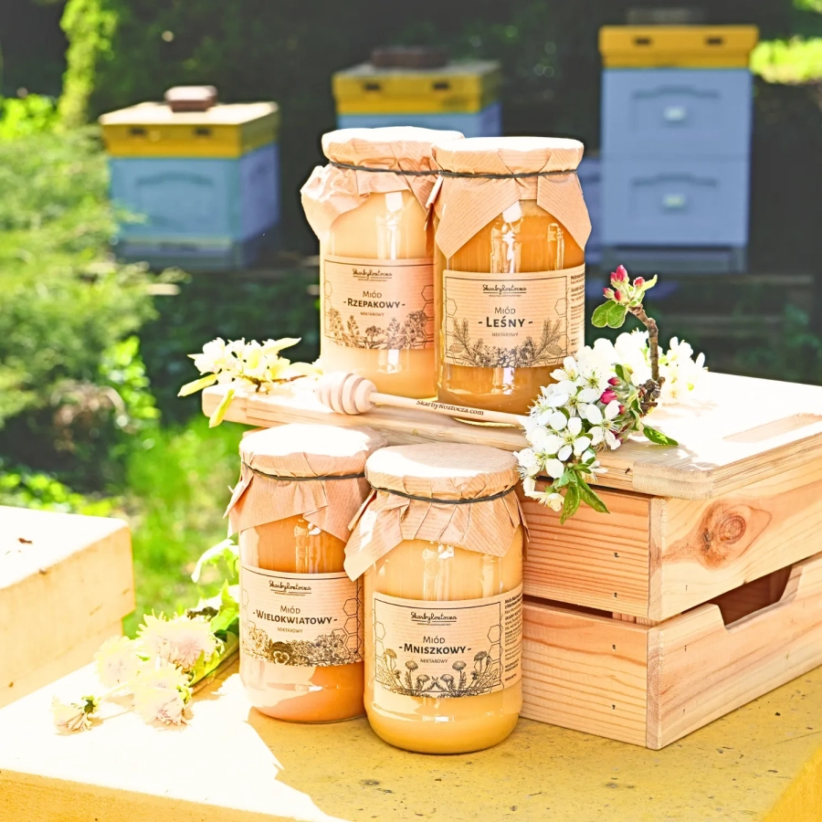 various honey set 4 large jars product beehive 2