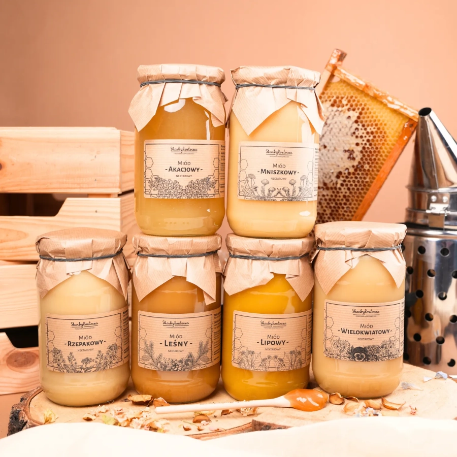 assorted honey set 6 large jars product front