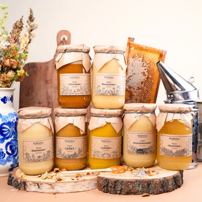 assorted honey set 7 large jars product front