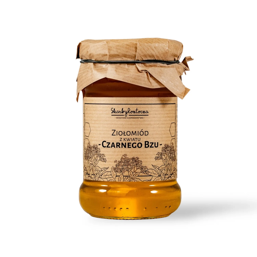 elderflower herb-honey treasures of roztocze white background
