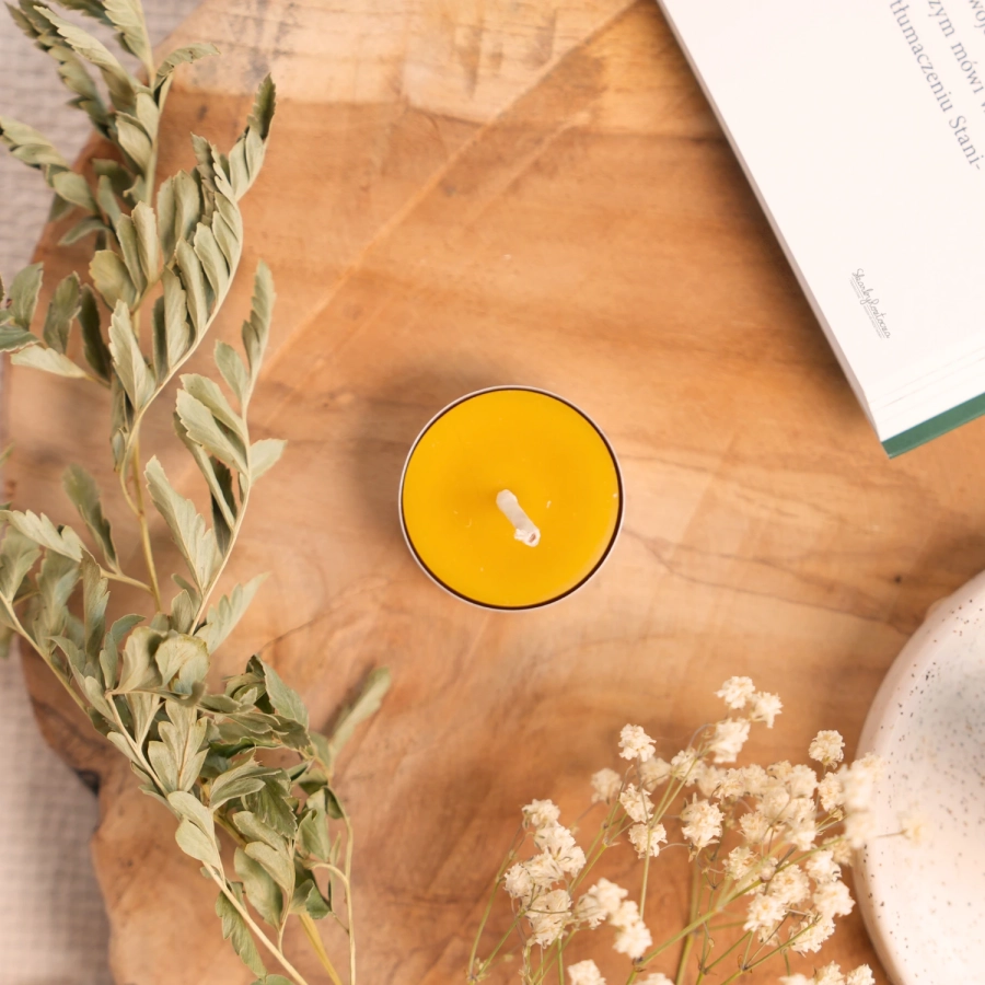 bougie chauffe-plat en cire d'abeille 100 pour cent 14g avec